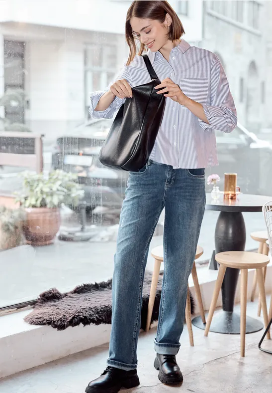 Gestreifte Hemdbluse original blue