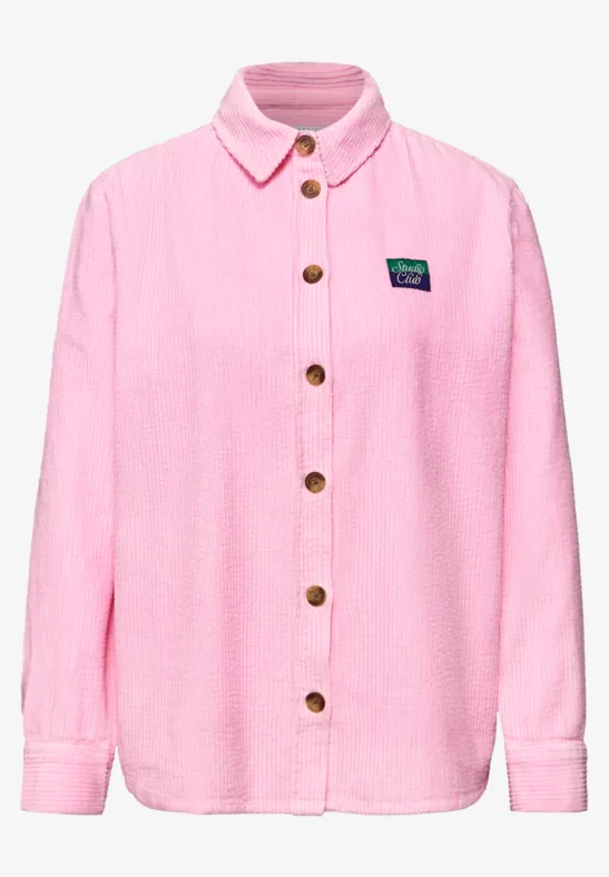 Bluse mit Patchdetail tulip pink