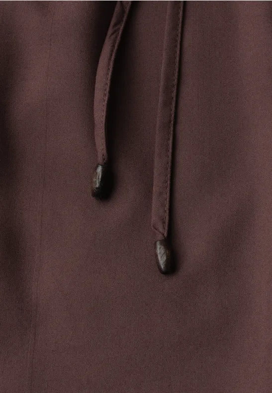 Dropped Shoulder Bluse mit Split Neck mahogany brown