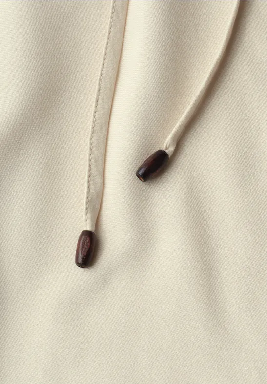 Dropped Shoulder Bluse mit Split Neck stone sand