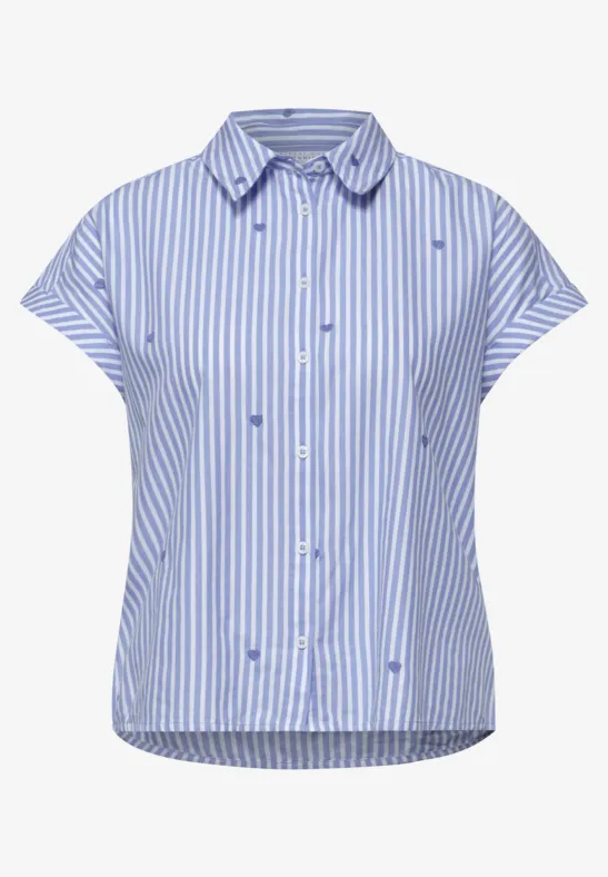 Dropped Shoulder Bluse mit Embroidery eventide blue