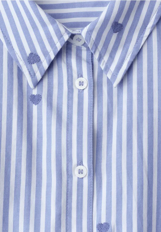 Dropped Shoulder Bluse mit Embroidery eventide blue