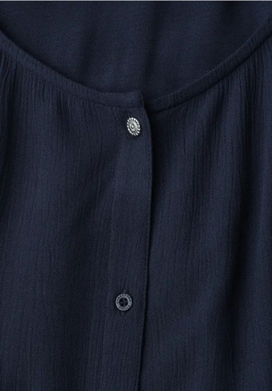 3/4-Arm Bluse mit Rundhals und Knöpfen midnight muse