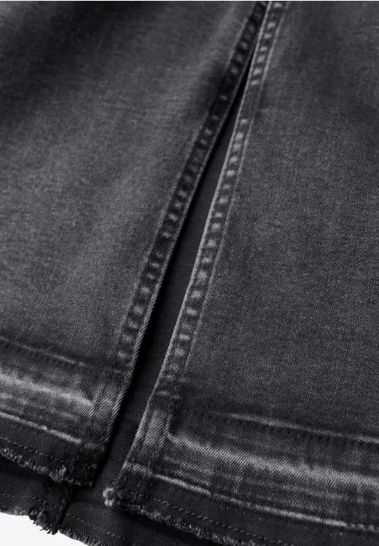 Midi denim rok Authentic Black Washed