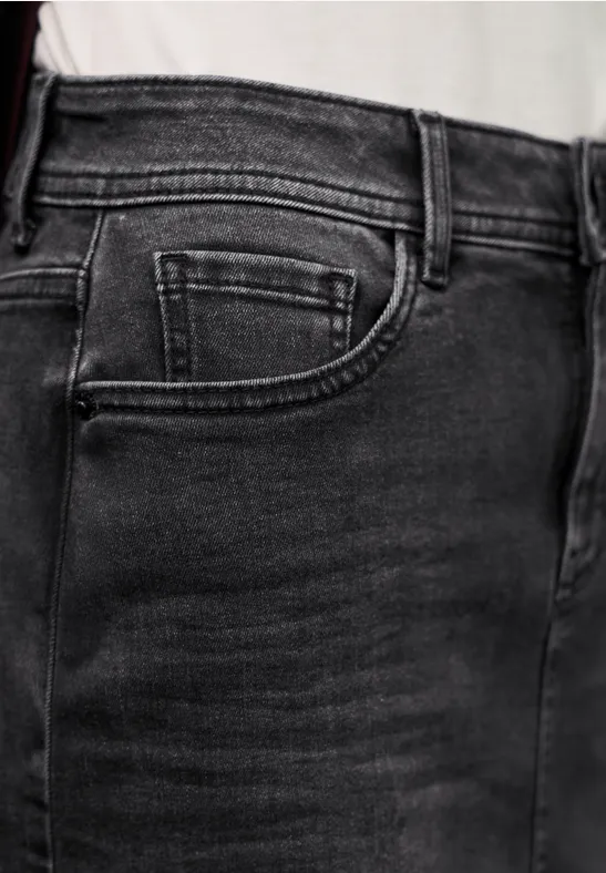Midi denim rok Authentic Black Washed