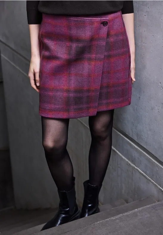 Karo-Rock in Wickel-Optik royal plum