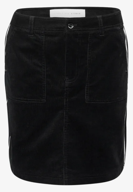 Cord-Rock mit Gallonstreifen Black