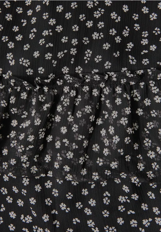 Gedessineerde chiffon rok Black