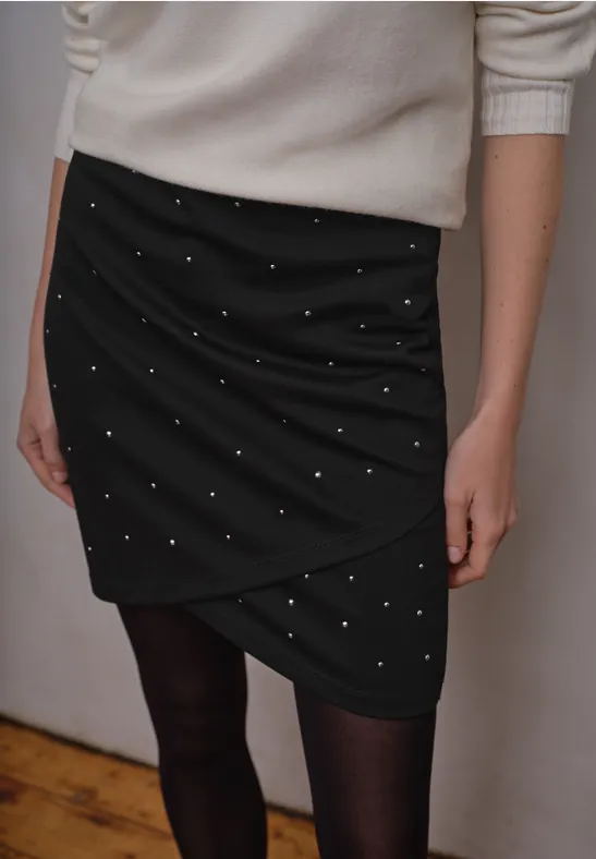 Kokerrok met studs Black