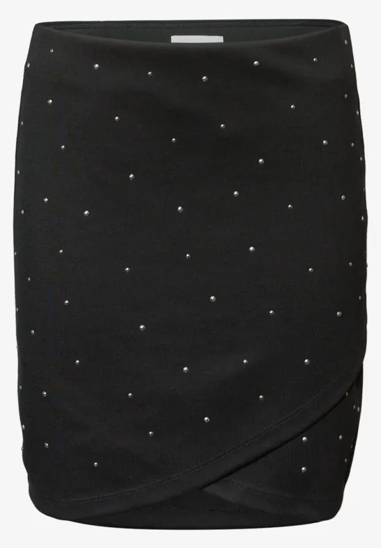 Kokerrok met studs Black