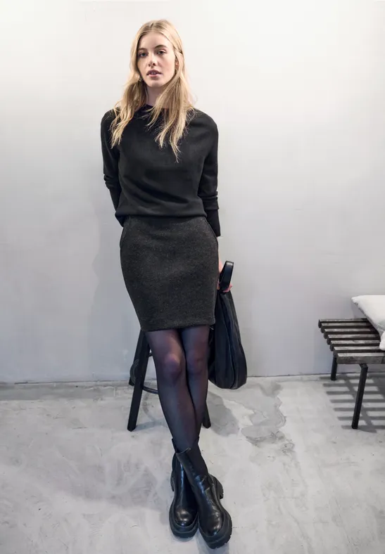 Rock in Wolloptik anthracite melange