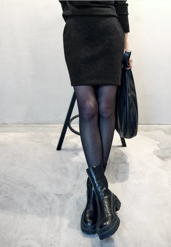 Rock in Wolloptik anthracite melange