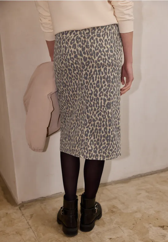 Midi-Rock leo printed wash