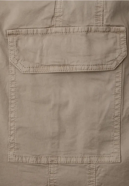 Knielange rok in cargolook silent sand