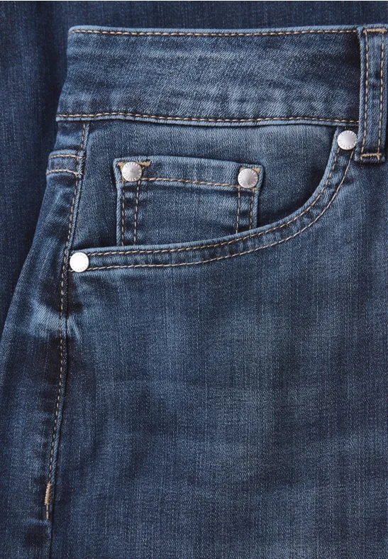 Wide Leg Jeans Dark Blue Clean Wash