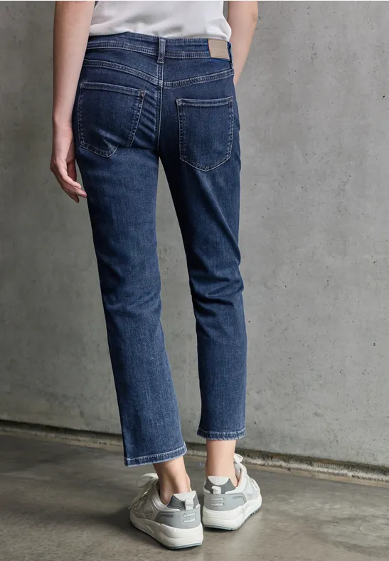 Jeans Straight Legs Dark Blue Wash