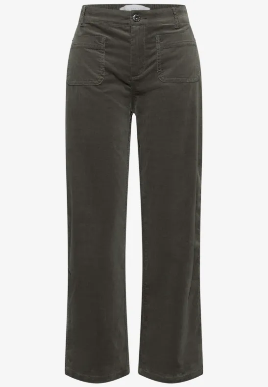 Cordhose mit Patch Pockets hollow green
