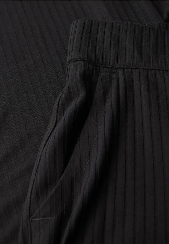 Jersey-Hose mit Schlitzen Black