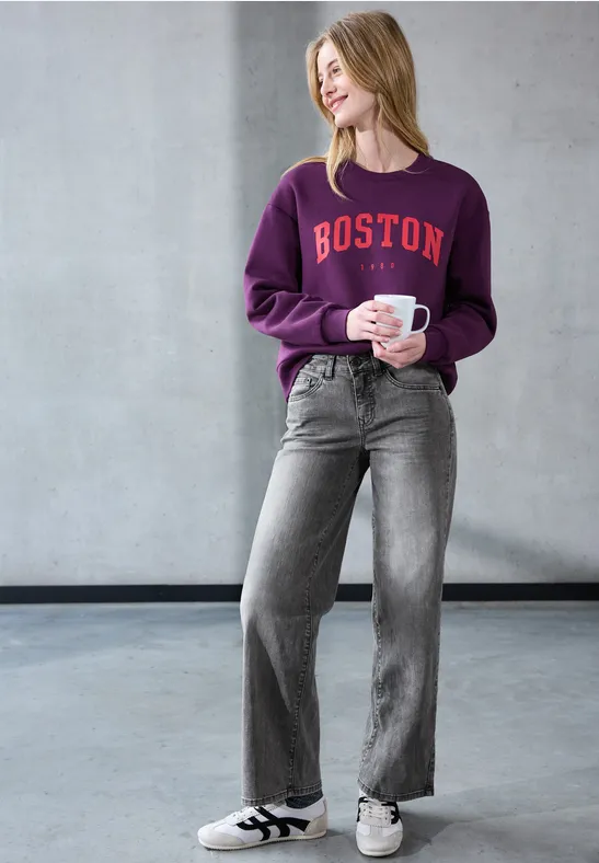 Wide Leg Jeans black washed