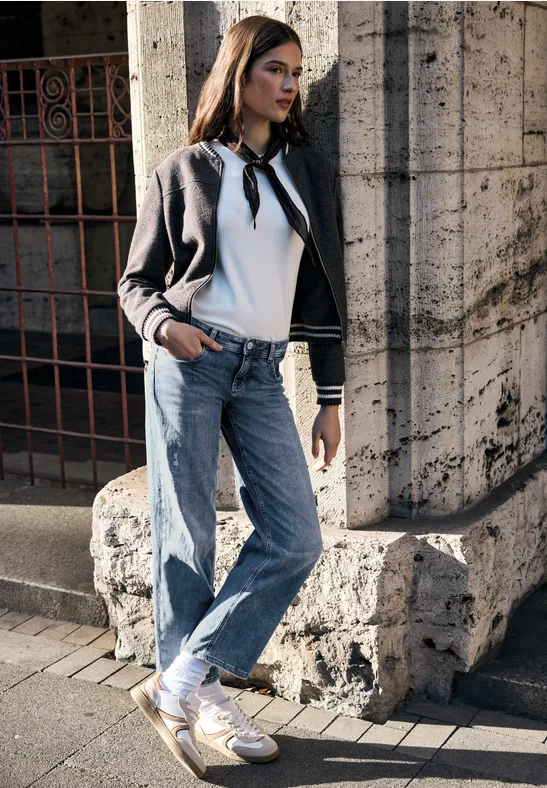 Destroyed Look Jeans light blue authentic washed