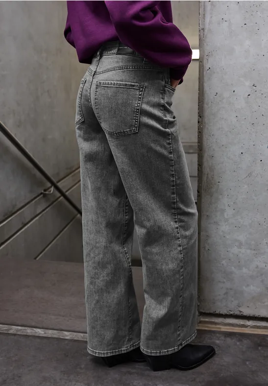 Wide Leg Jeans black washed