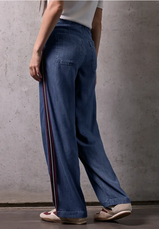 Jeans mit Gallonstreifen soft indigo washed