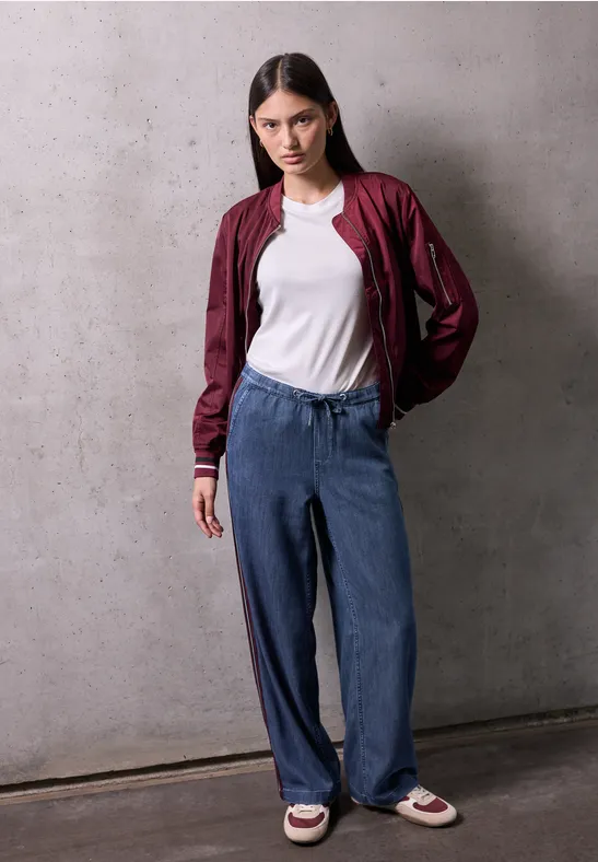Jeans mit Gallonstreifen soft indigo washed
