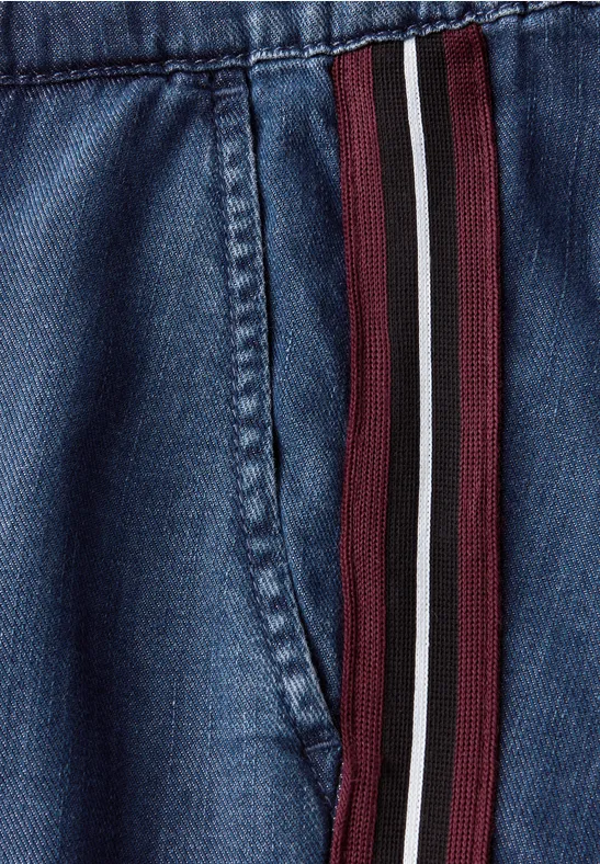 Jeans mit Gallonstreifen soft indigo washed