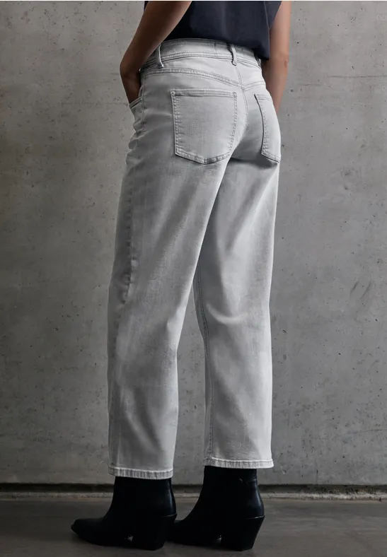 Wide Leg Jeans light grey random washed