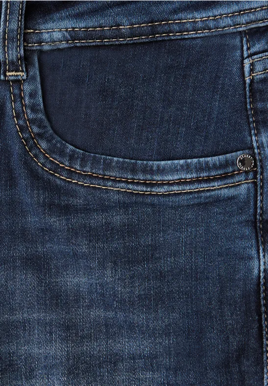 Casual Fit Jeans Dark Indigo Blue washed