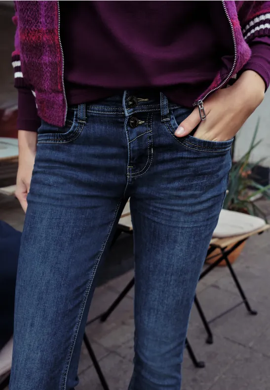 Casual Fit Jeans Dark Indigo Blue washed