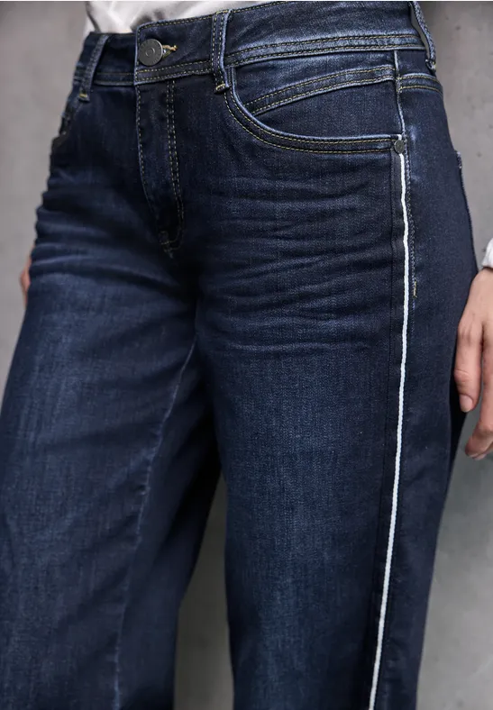 Wide Leg Jeans Dark blue washed