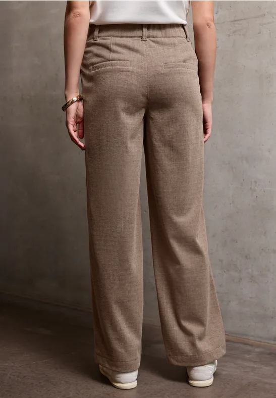 Pantalon Straight Legs Melange sandstone beige mel.