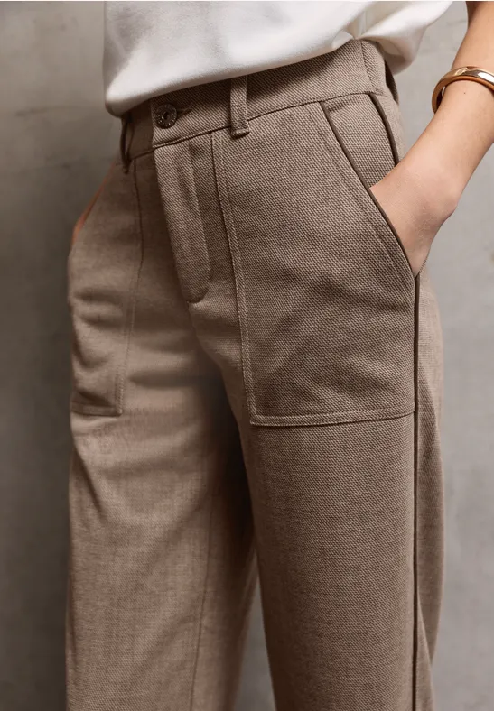Pantalon Straight Legs Melange sandstone beige mel.