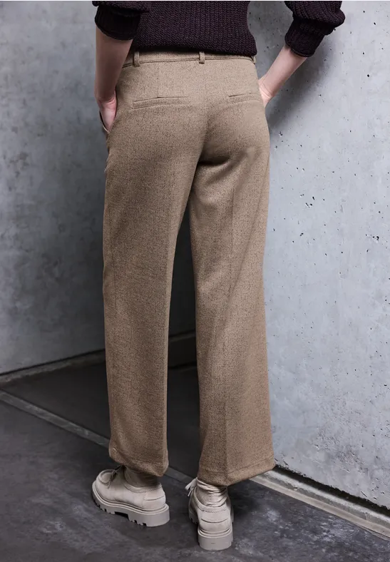 Wide Leg Melange Hose rustic brown mel.