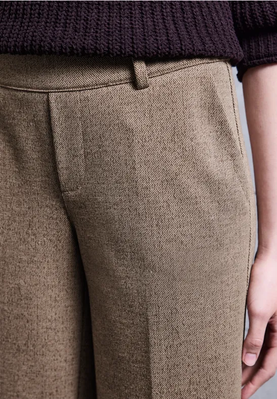 Wide Leg Melange Hose rustic brown mel.