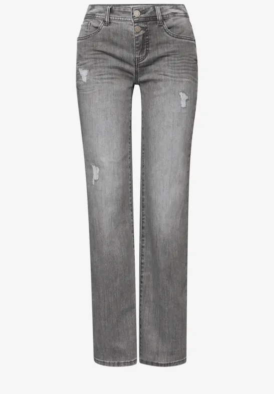 Jeans mit Destroyed Details Grey Destroy washed