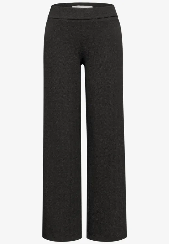 Herringbone Wide Leg Hose Black