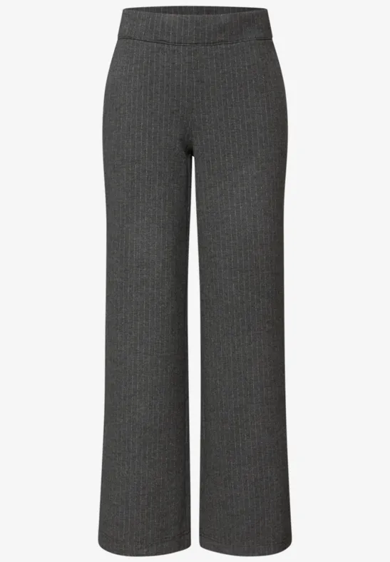 Pinstripe broek Wide Legs gravel grey mel.