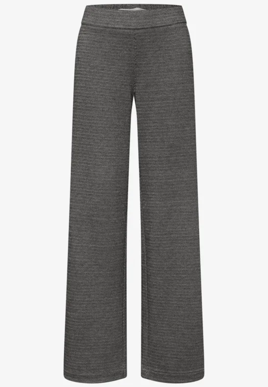 Gevlekte broek Wide Legs Black