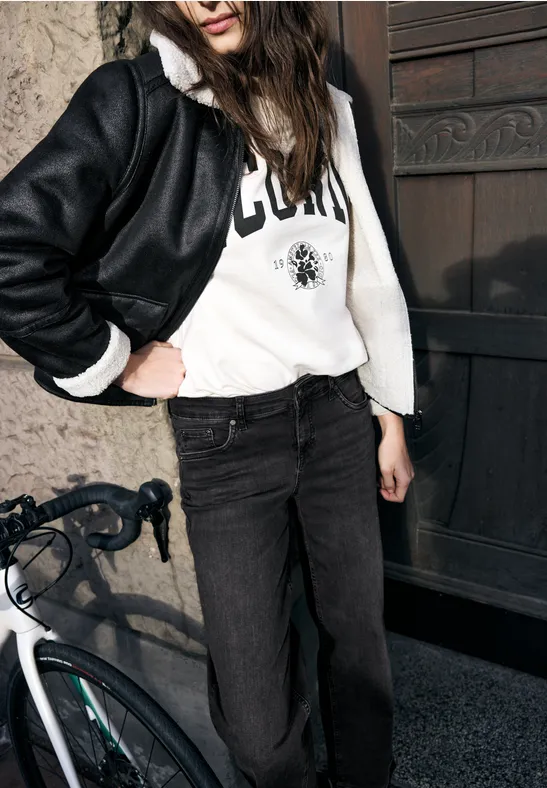 Wide Leg Jeans Black soft wash