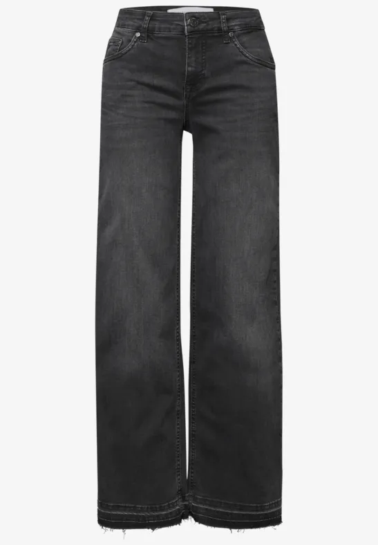 Wide Leg Jeans Black soft wash