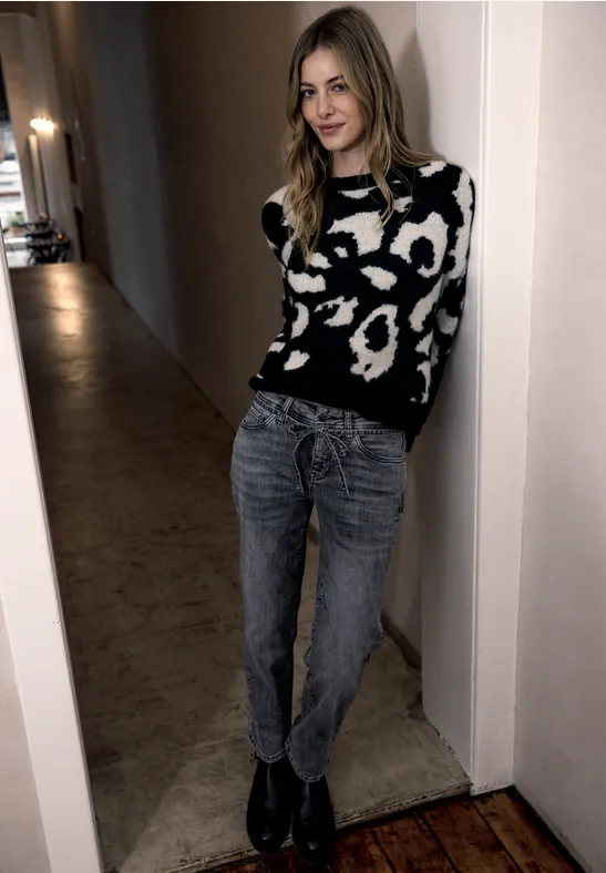 Straight Leg Jeans Grey Washed