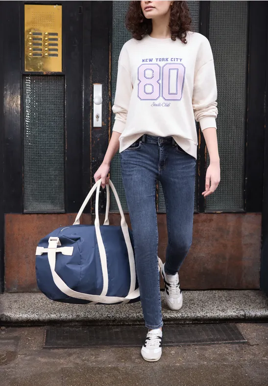 Skinny Leg Jeans Dark Blue Soft Washed