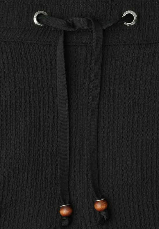 Wide Leg Hose in Crinkle Crash Struktur Black