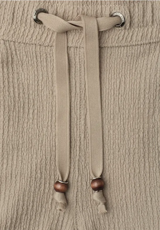 Wide Leg Hose in Crinkle Crash Struktur silent sand