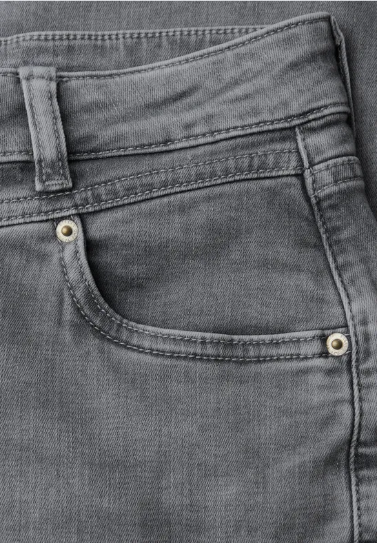 High Waist Wide Leg Jeans im Loose Fit mid grey random wash