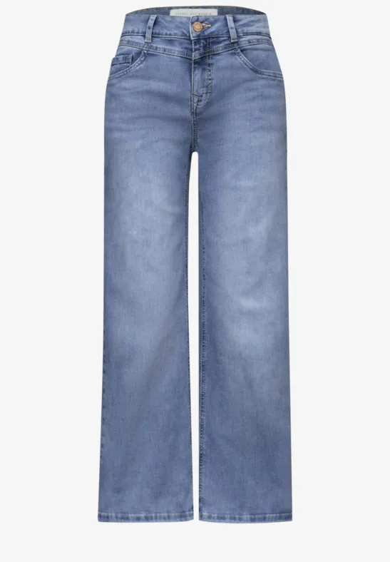High Waist Wide Leg Jeans im Loose Fit light blue wash