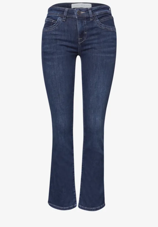 Mid Waist Kick Flare Jeans im Skinny Fit dark blue wash