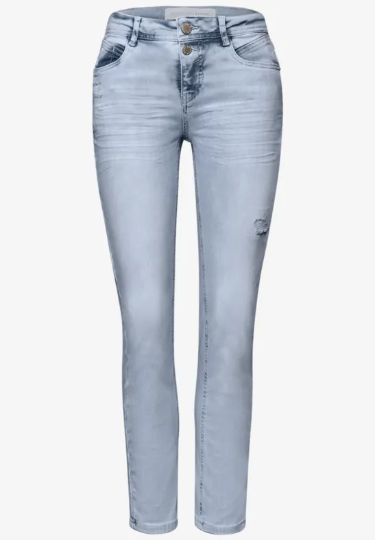 Mid Waist Slim Leg Jeans im Casual Fit bleached wash
